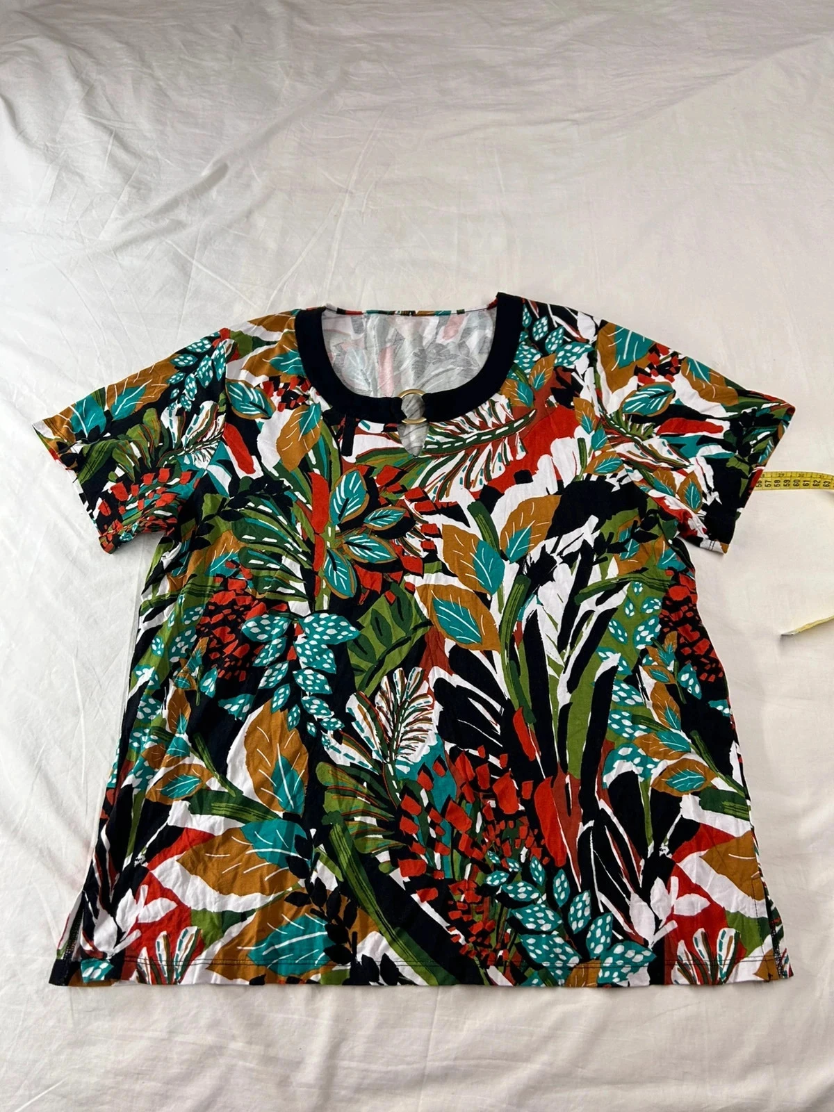 Blouse manches courtes multicolore vintage